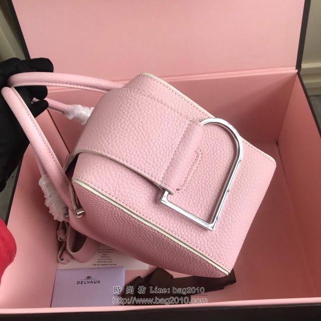 DELVAUX女包 Delvau單肩斜挎包 半手工Cool box 中號 德爾沃女手提包 手拎包 櫻花粉  fcs1184